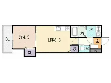 クレストメゾン(1LDK/1階)の間取り写真