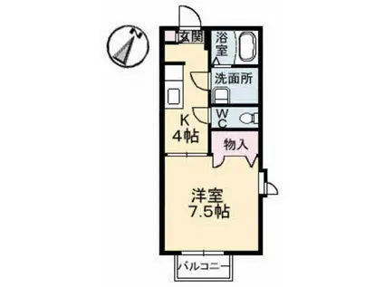 ジェネス長束(1K/1階)の間取り写真