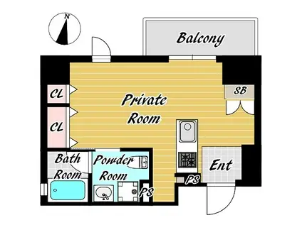 フロンティアゲート淀川(ワンルーム/2階)の間取り写真