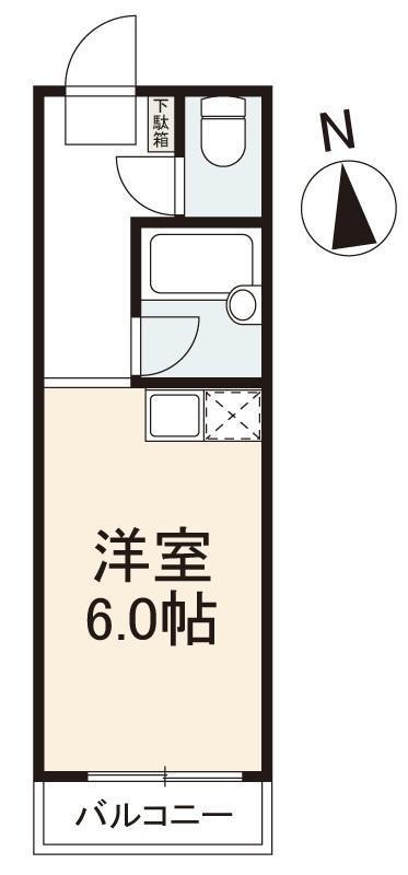 CORE栗林(ワンルーム/3階)の間取り写真
