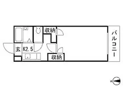 VEGA本厚木(1K/5階)の間取り写真