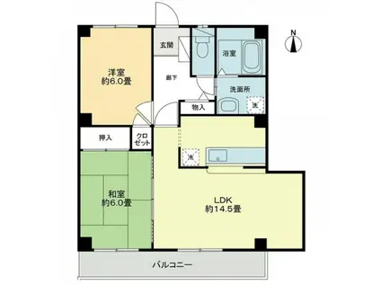 フォブールキュア井上(2LDK/3階)の間取り写真