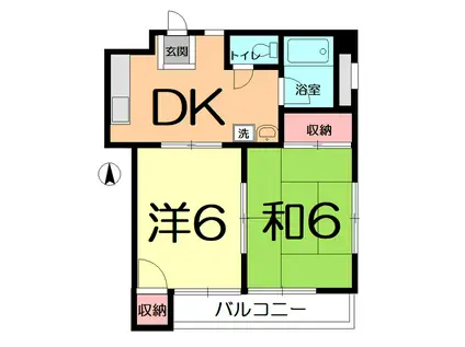 細野ビル(2DK/3階)の間取り写真