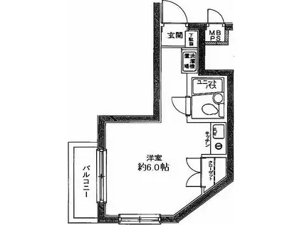 日神パレステージ代田橋(ワンルーム/4階)の間取り写真