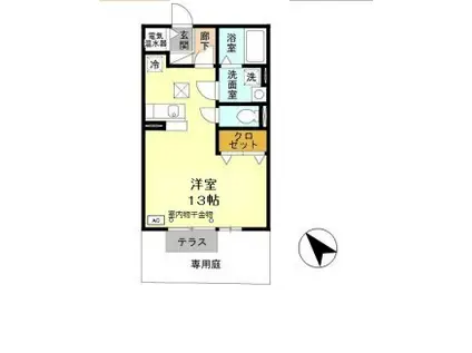 クレインウッド恵美酒 A棟(1LDK/1階)の間取り写真