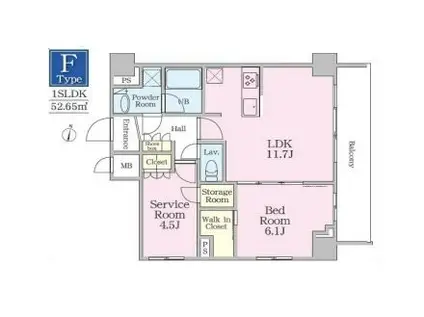 WB COURT(1SLDK/5階)の間取り写真