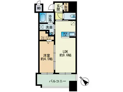 CLUB赤坂レジデンス(1LDK/10階)の間取り写真