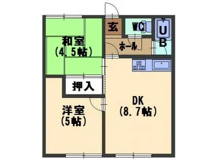 コアパレス(2DK/1階)の間取り写真