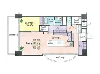 メトロコープ第1豊洲(2LDK/3階)の間取り写真