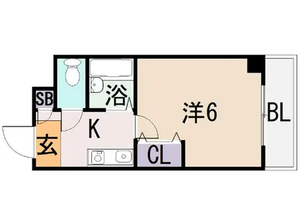 アミティカジュアル(1K/3階)の間取り写真