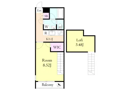 サンヴィアーレベア(1K/2階)の間取り写真