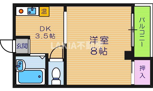 ロイヤル天王寺南(1K/3階)の間取り写真