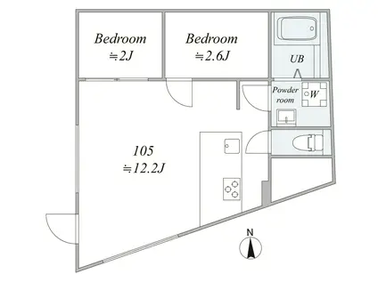 TRIAS148(2LDK/1階)の間取り写真