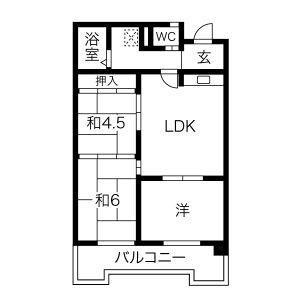 パークエステイツ(3DK/4階)の間取り写真