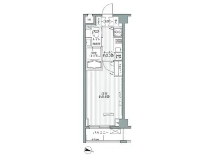 メゾンカルム西新宿(1K/3階)の間取り写真