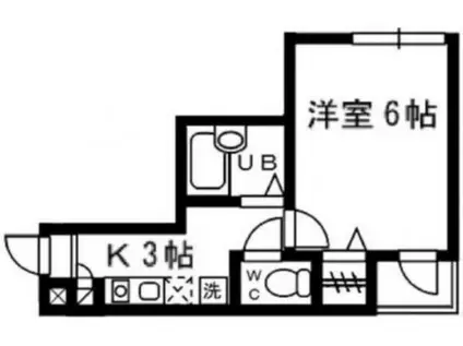 ベルヴィル不動前(1K/2階)の間取り写真