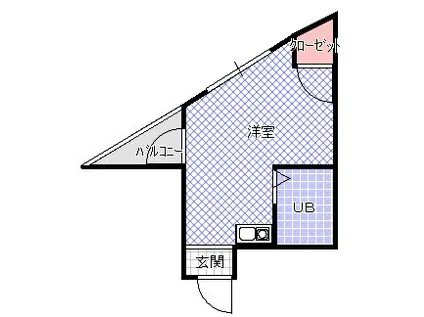 サニーハイツ(ワンルーム/2階)の間取り写真