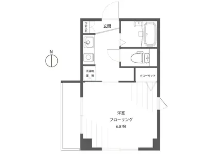 ラ・プリマヴェーラ(1K/1階)の間取り写真