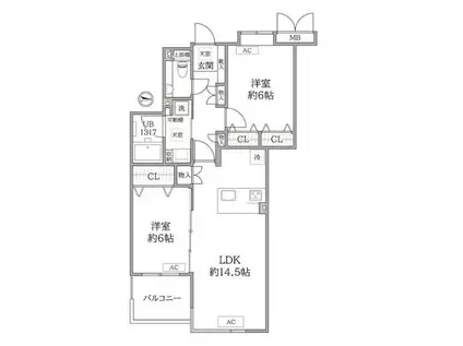 朝日マンション目白(2LDK/3階)の間取り写真