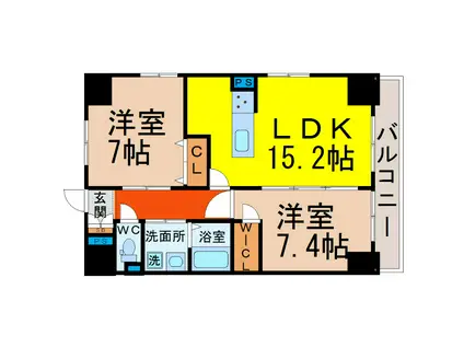LIVE FLAT上前津(2LDK/5階)の間取り写真