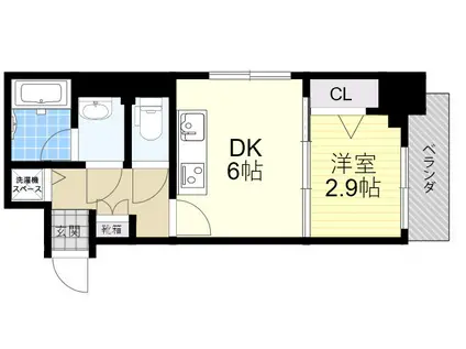 ライフフィールドなにわ本町RUELLE(1DK/11階)の間取り写真