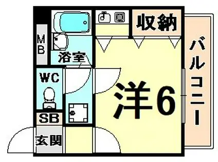 ナッツダムスタジオーネ塚口(ワンルーム/2階)の間取り写真