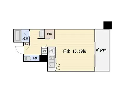 ザ・タワー大阪(ワンルーム/6階)の間取り写真