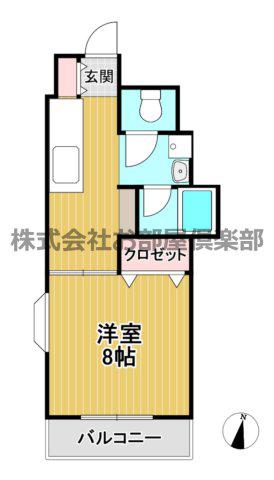 プレジデント御井(1DK/2階)の間取り写真