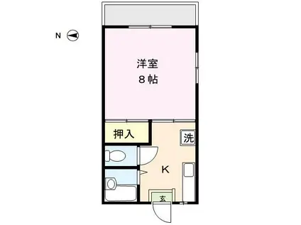 ラセーヌ(1DK/2階)の間取り写真