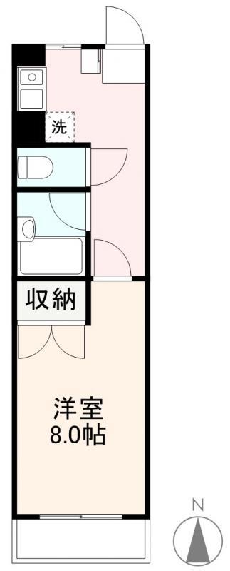 インターステイツ上之町(1K/2階)の間取り写真