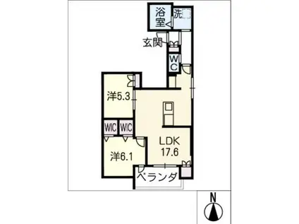 ヘーベルヒルズ I(2LDK/3階)の間取り写真