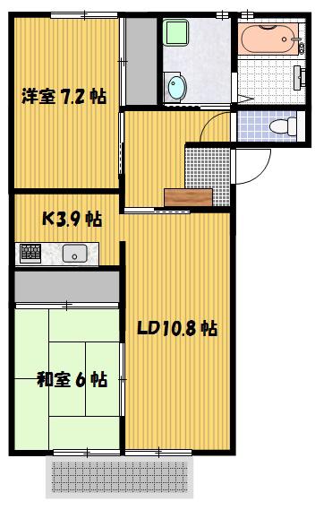 シンビオシスC棟(2LDK/2階)の間取り写真