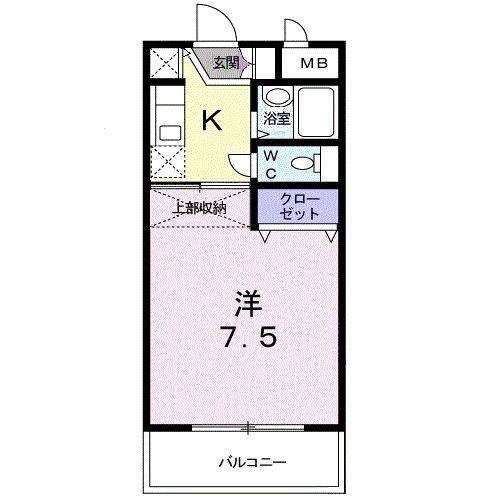 エクセレント由布(1K/3階)の間取り写真