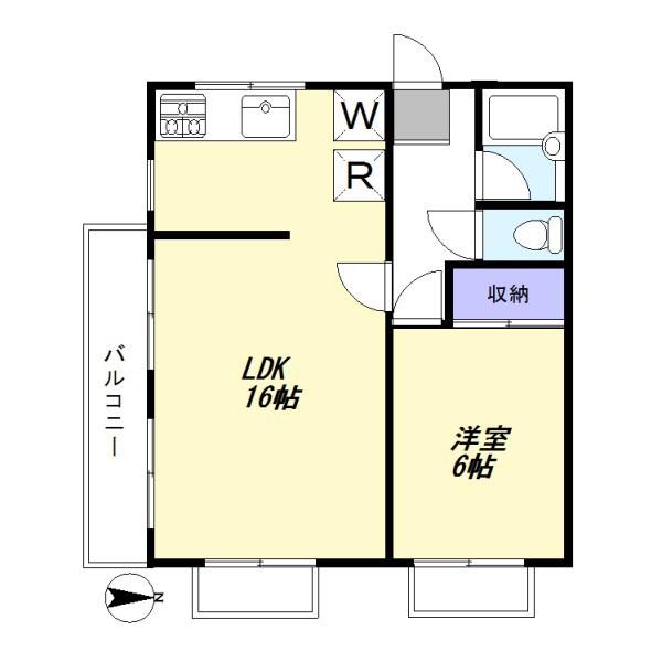 イーストヒルズ・A(1LDK/2階)の間取り写真