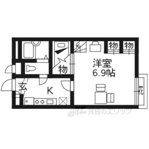 レオパレスアールズコート(1K/1階)の間取り写真