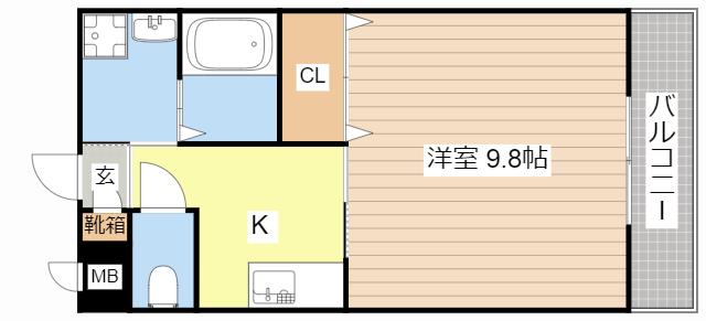 メゾン小西名坂 1棟(1K/2階)の間取り写真