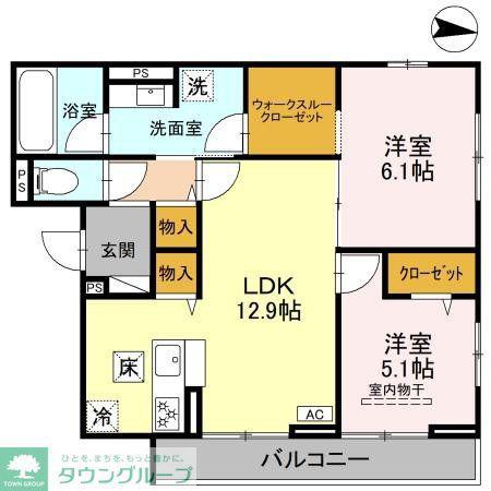 ヴェルデ(2LDK/3階)の間取り写真