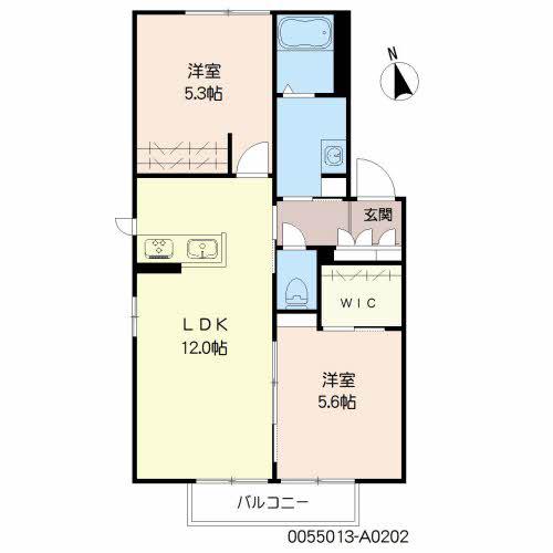 メゾンドソリア(2LDK/2階)の間取り写真