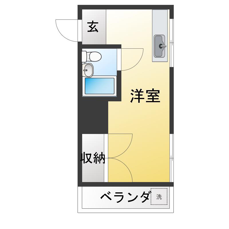 ガーデンハウス照(ワンルーム/4階)の間取り写真