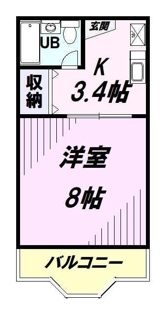 コーポニューパール(1K/1階)の間取り写真
