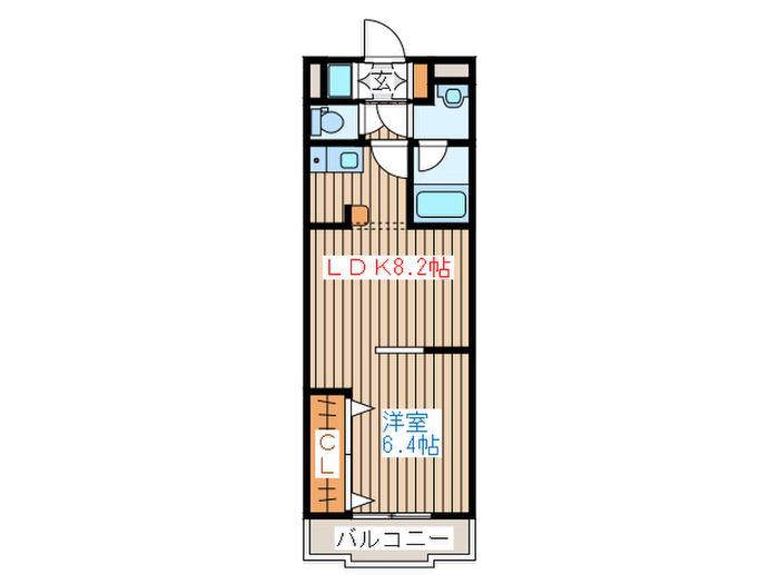 スクエアプレイス(1LDK/1階)の間取り写真