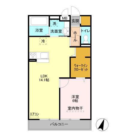 グリーンガーデン(1LDK/3階)の間取り写真