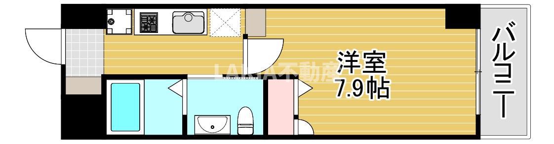 エルプレイス京橋(1K/8階)の間取り写真