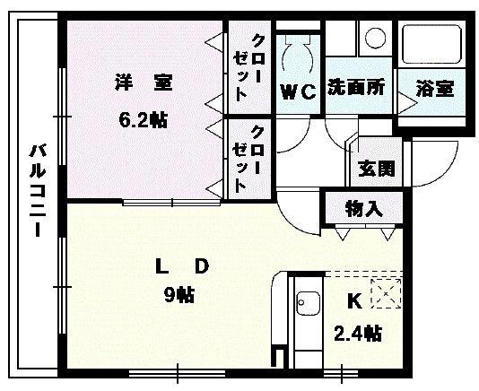 メゾンラフィネIII(1LDK/1階)の間取り写真