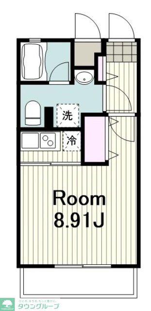 ドミールM(1K/2階)の間取り写真