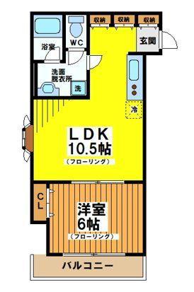 メゾン・ド・ラフィネ宮下(1LDK/1階)の間取り写真