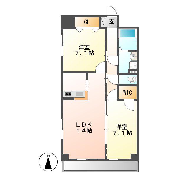 S-FORT鶴舞MARKS(2LDK/4階)の間取り写真
