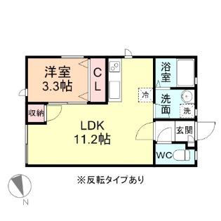 ラ・カーザ・デル・クオーレ(1LDK/1階)の間取り写真