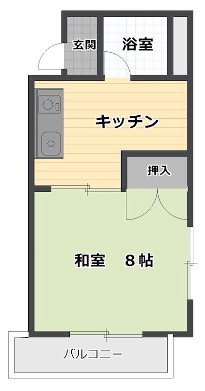 コーポ樹(1DK/1階)の間取り写真
