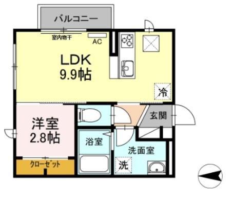 エーデルハイム東津田(1LDK/1階)の間取り写真